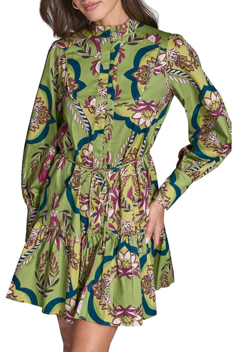 Floral Long Sleeve Shirtdress, Alternate, color, SPROUT MULTI