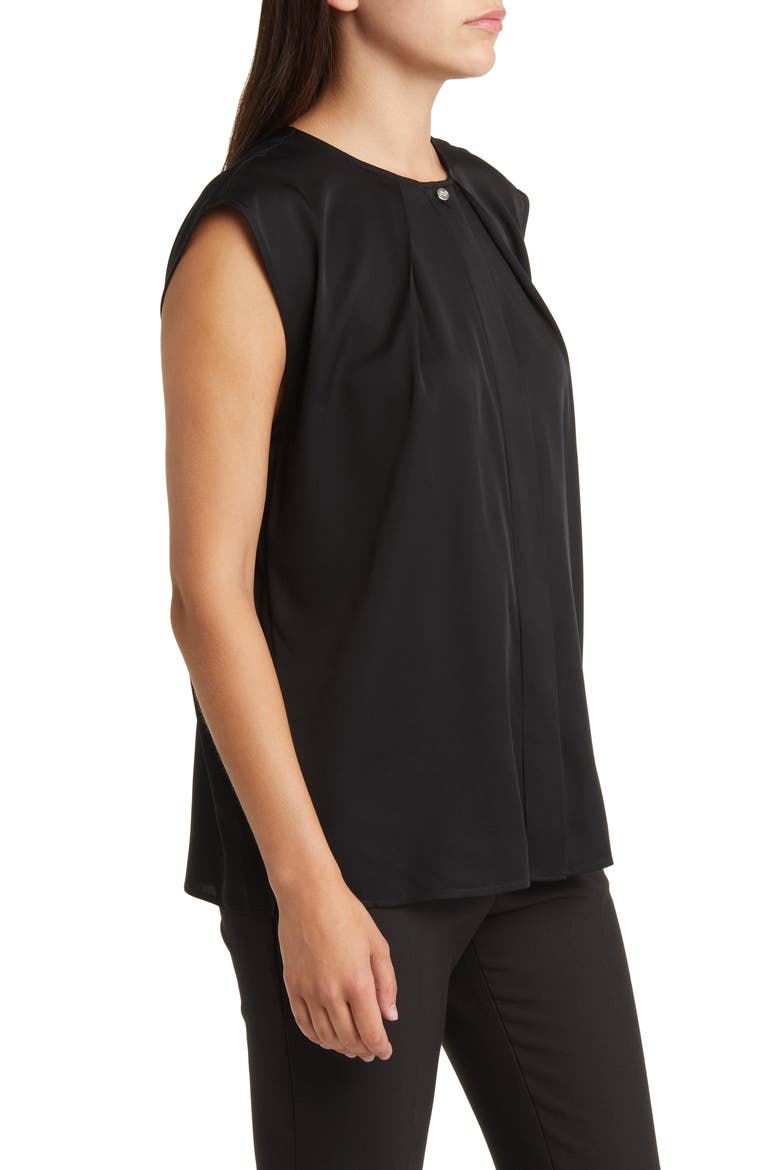 Bielli Silk Cap Sleeve Top, Alternate, color, BLACK