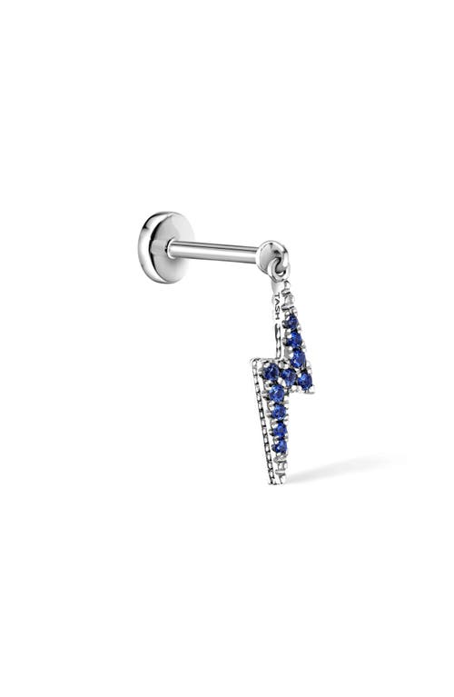 MARIA TASH 18K Gold Diamond & Sapphire Lightning Bolt Charm Earring in White Gold  product