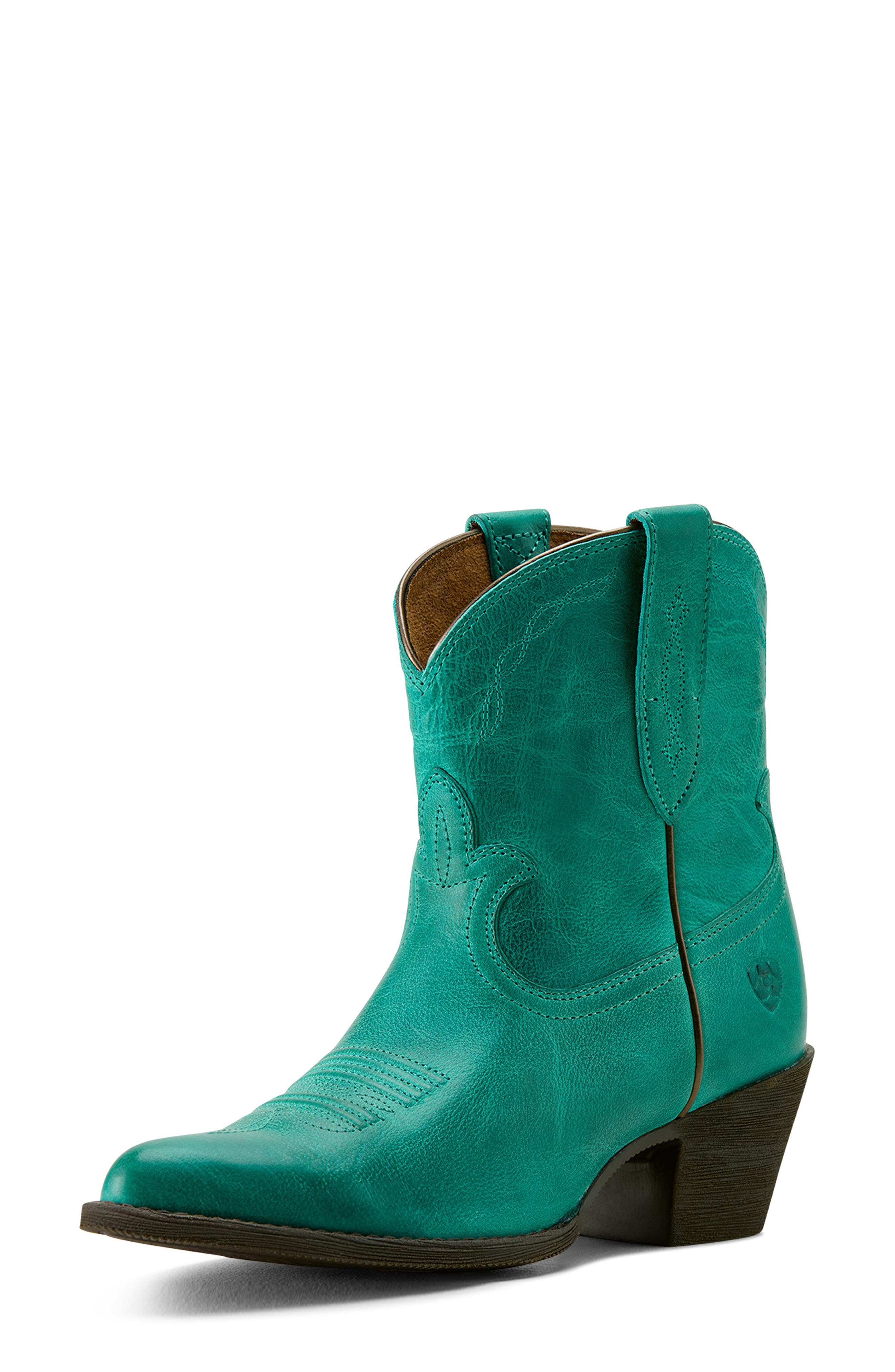 Maggie J Toe Short Western Boot, Alternate, color, DEEP TURQUOISE