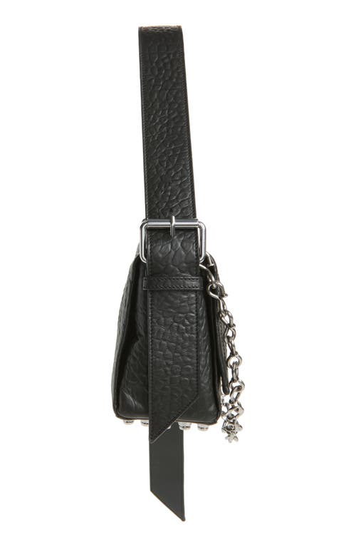 Alexander Wang Medium Ricco Crushed Leather Shoulder Bag In Black