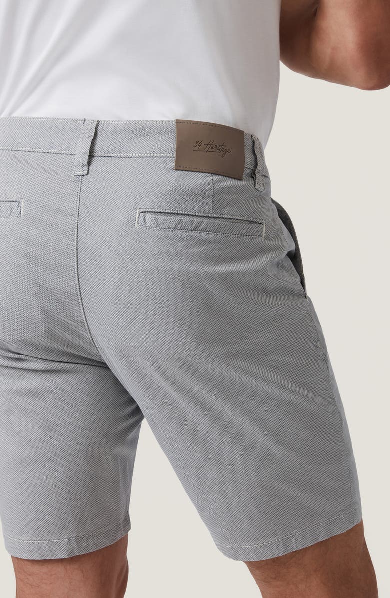 34 Heritage Arizona Slim Fit Grey Tie Print Flat Front Cotton Shorts, Alternate, color, Grey Tie Print