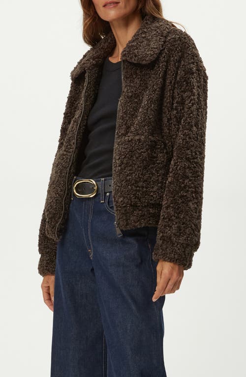 Michael Stars Ziggy Shaggy Faux Shearling Jacket In Brown
