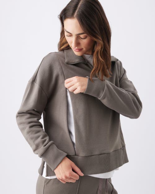 Ripe Maternity Comfortable Terry Nursing Sweatshirt For Moms In Brown