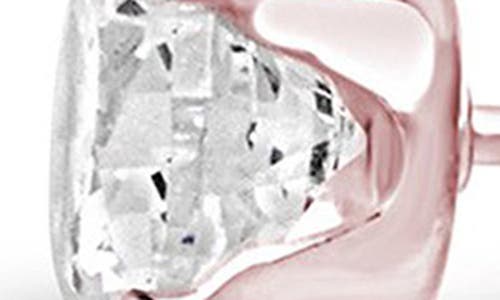 Sterling Forever 14k Rose Gold Over Silver Cz Studs In Metallic