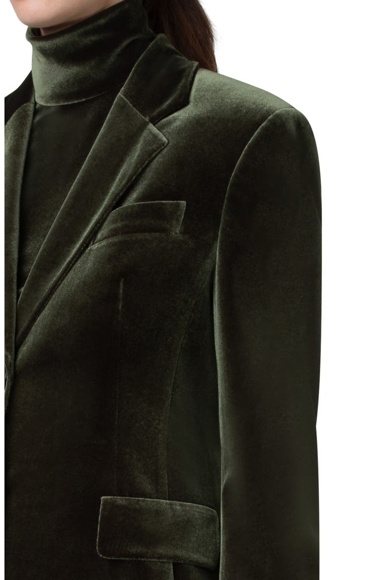 Taddeo Stretch Velvet Jacket, Alternate, color, KALE GREEN