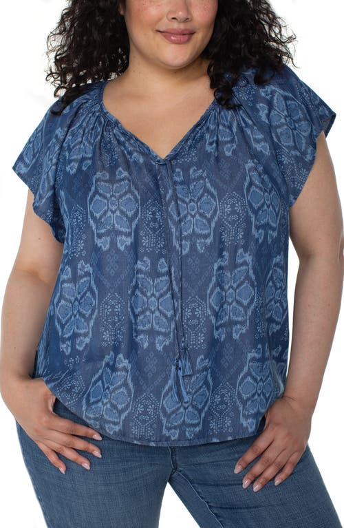 Liverpool Los Angeles Plus Size Flutter-sleeve Tie-front Woven Top