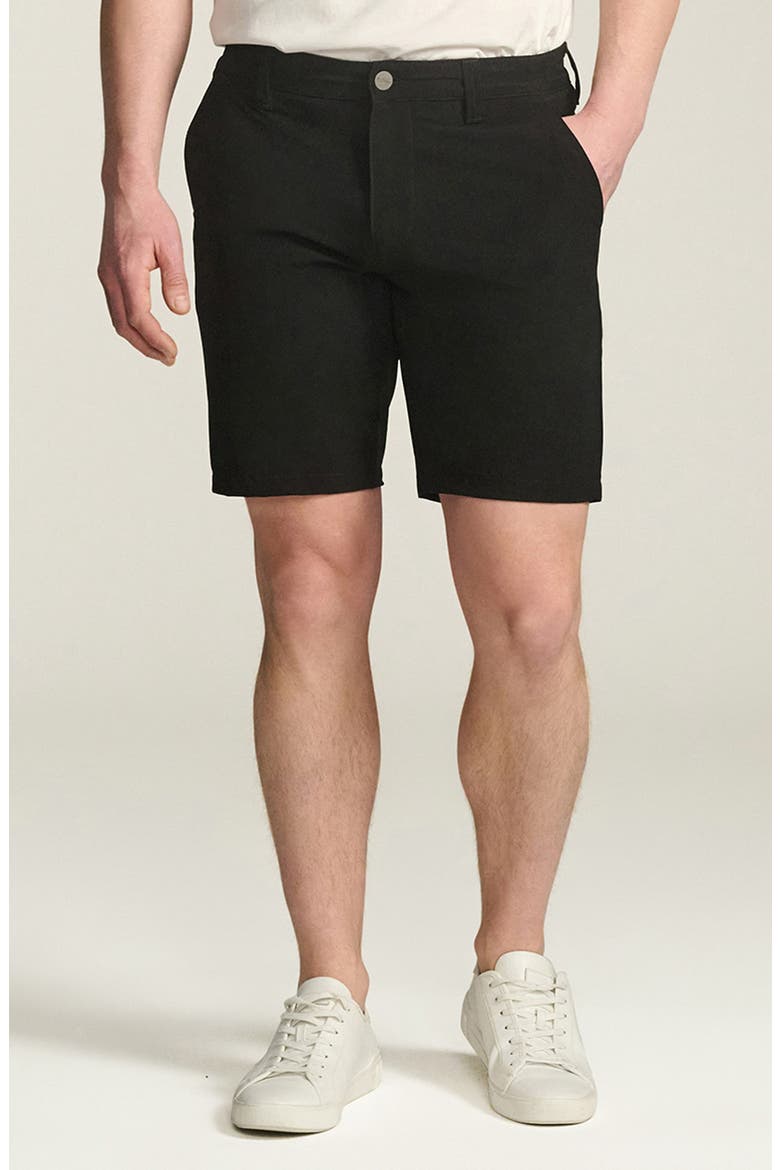 Arizona Commuter Flat Front Chino Shorts, Main, color, BLACK COMMUTER LUXE