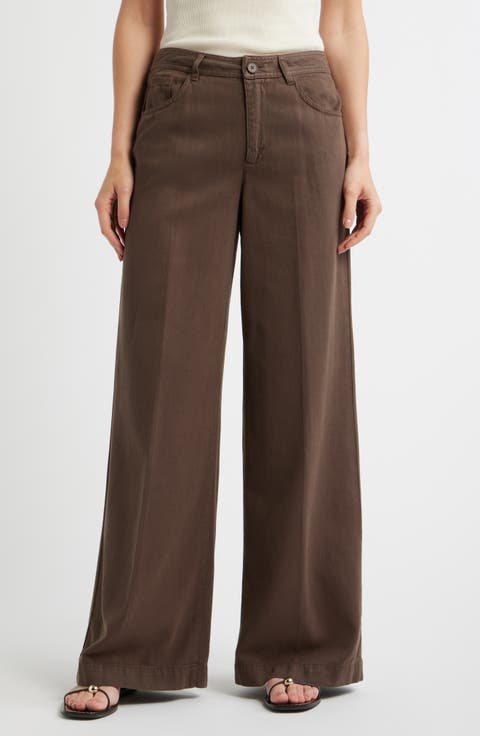 Five-Pocket Wide Leg Pants