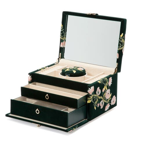 Wolf Zoe Medium Jewelry Box In Green