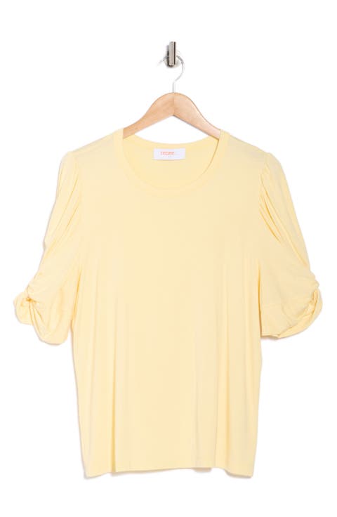 Ruched Sleeve Top (Plus)