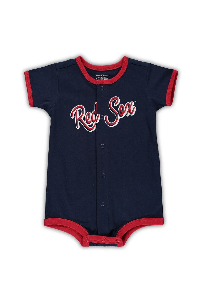 Infant Navy Boston Red Sox Power Hitter Romper, Main, color, Navy