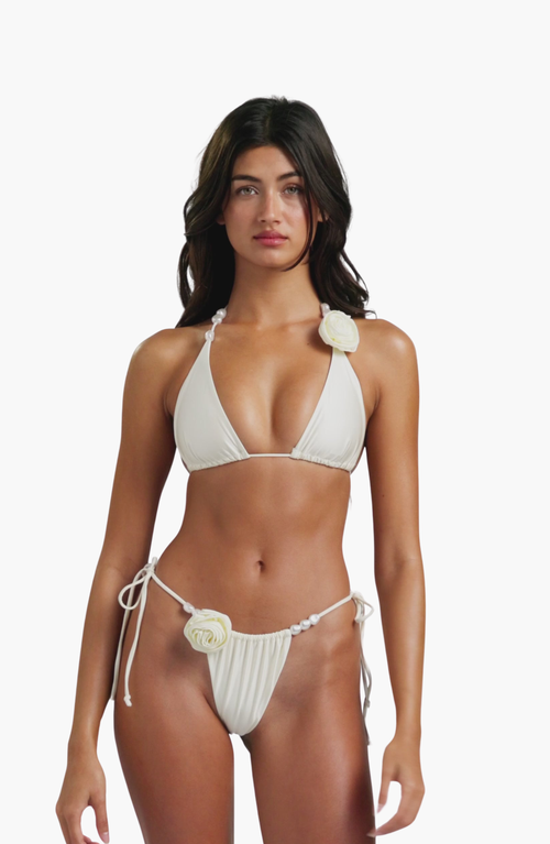 Shop Beach Bunny Swimwear Evangaline Triangle Top In Ivory