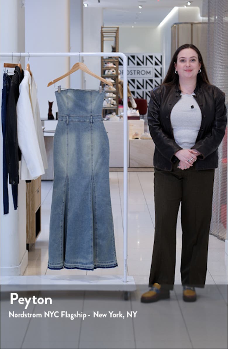 Astoria Strapless Release Hem Denim Maxi Dress, sales video thumbnail