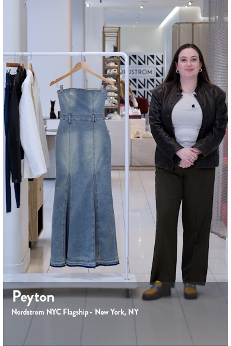 Astoria Strapless Release Hem Denim Maxi Dress video