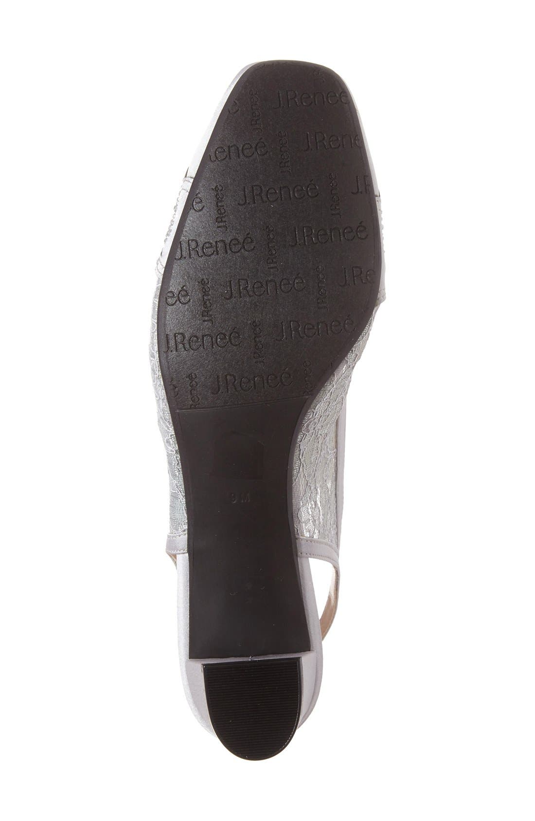 Faleece Crystal Embellished Slingback Pump, Alternate, color, STEEL GREY FABRIC