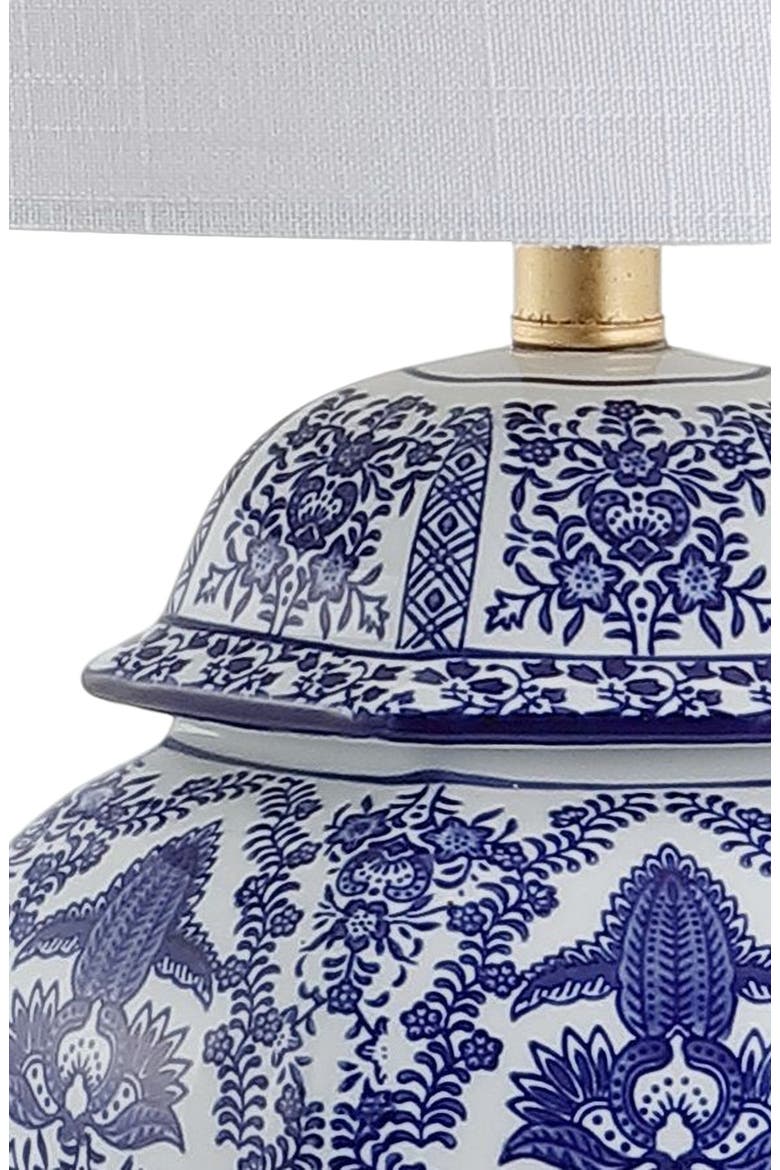 Gretchen Ginger Jar Ceramic/Metal LED Table Lamp, Alternate, color, Blue/White