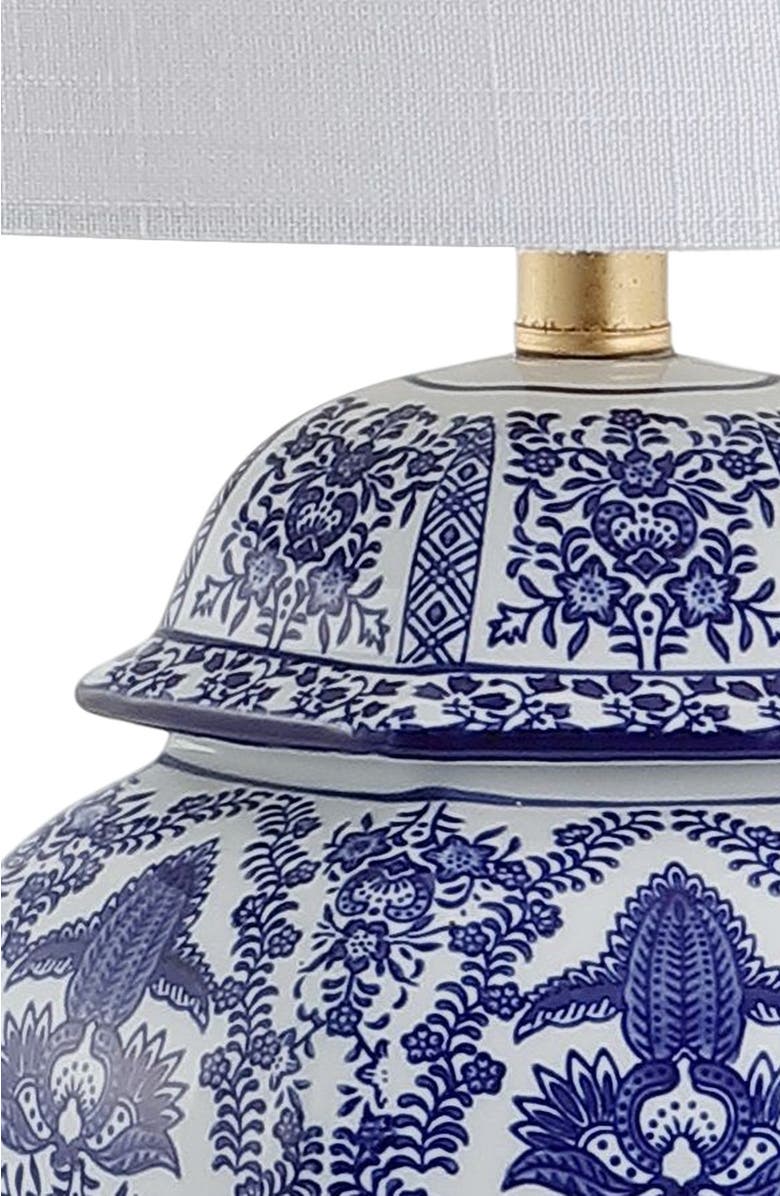 JONATHAN Y Gretchen Ginger Jar Ceramic/Metal LED Table Lamp, Alternate, color, Blue/White