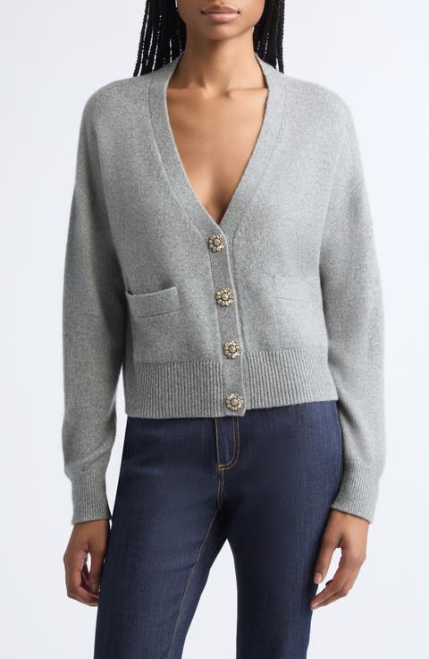 Kavita Rhinestone Cashmere Cardigan