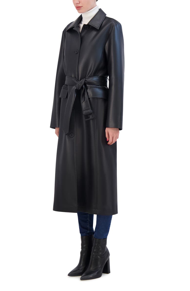 Rebecca Minkoff Belted Faux Leather Trench, Alternate, color, 