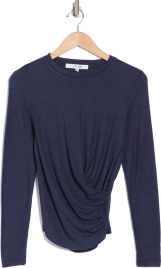 【Raucohouse】Joy stripe loose fit long sleeve Effortlessly Chic Long Sleeve Ruched Top | Windsor