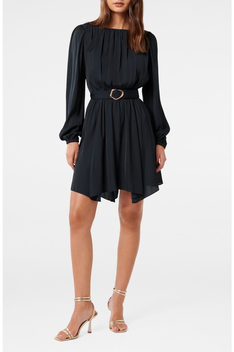 Florentine Long Sleeve Minidress, Main, color, NAVY