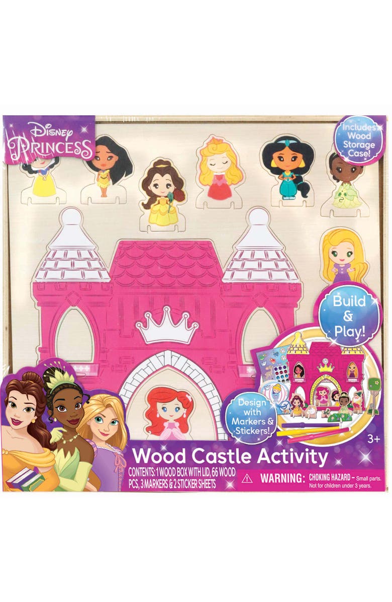 Disney Princess Wood Castle Activity Building & Decorating Set, Main, color, Multicolored