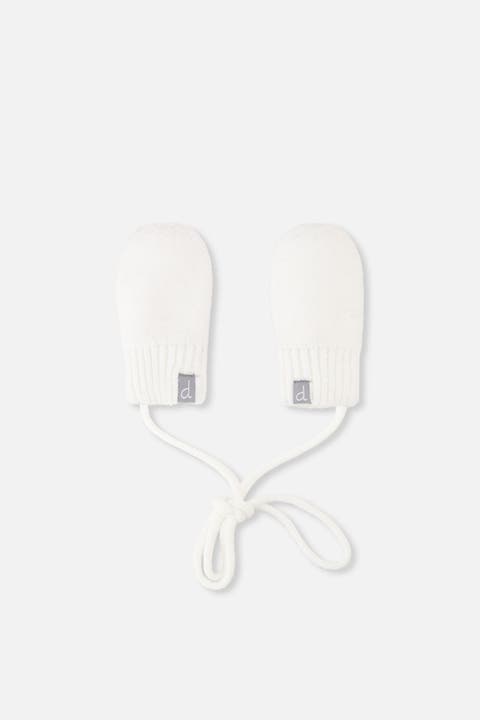 Knit Fleece Lined Attached String Mittens