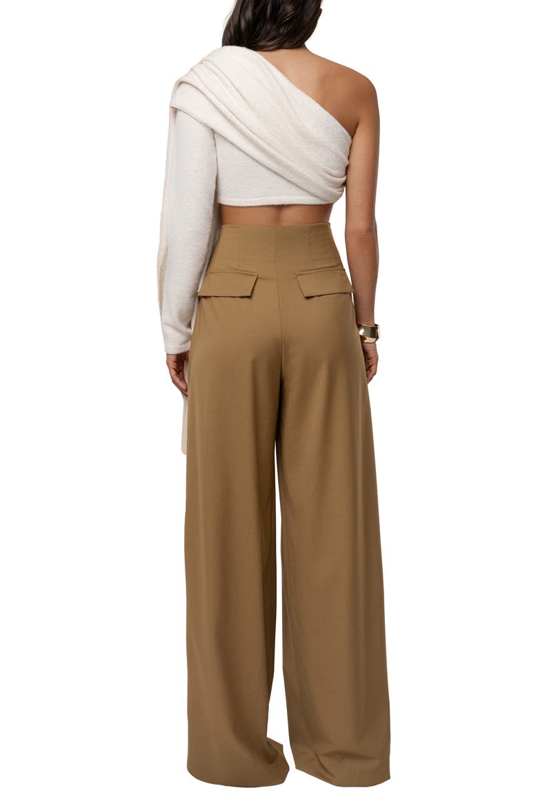 Capsule One-Shoulder Crop Sweater, Alternate, color, IVORY