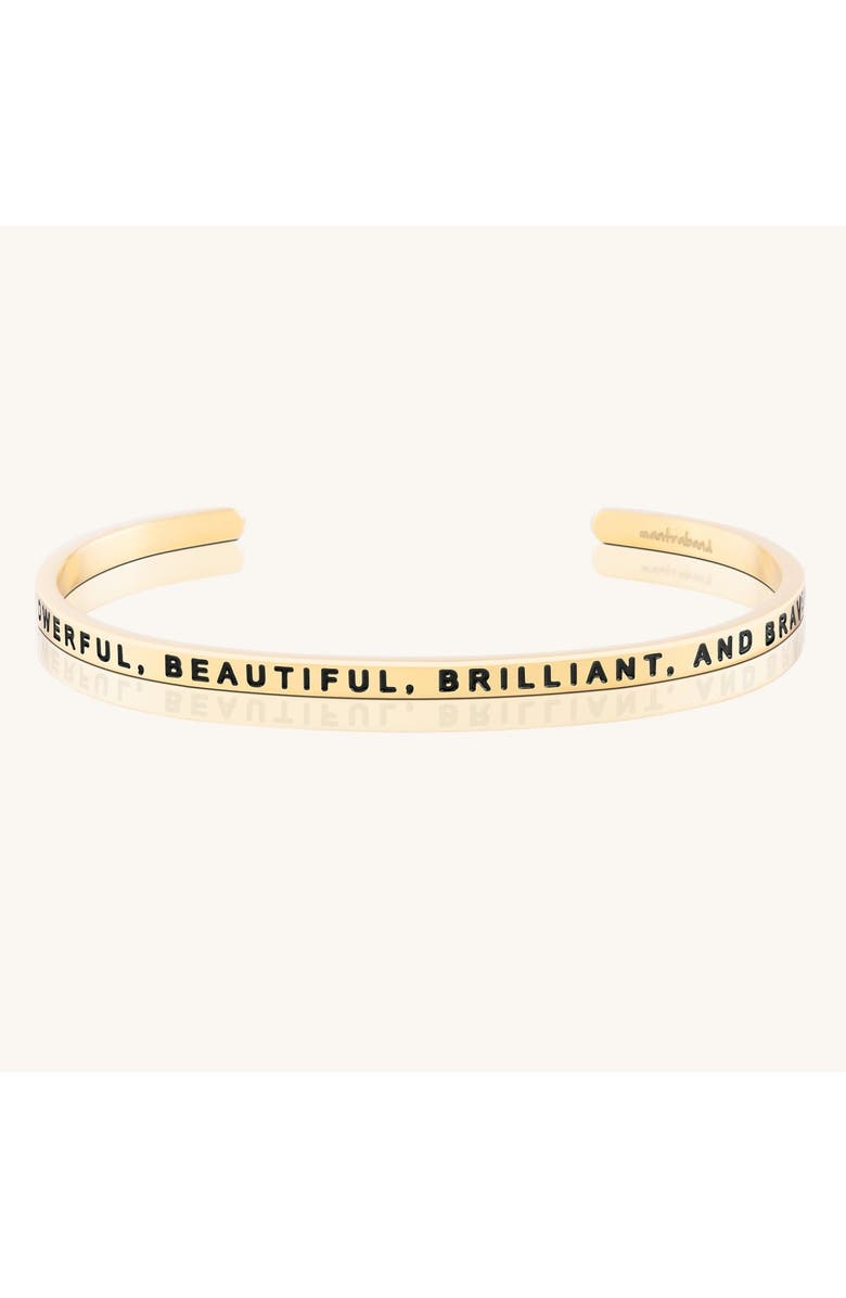 Mantra Powerful, Beautiful, Brilliant, And Brave bracelet, Main, color, Yellow Gold