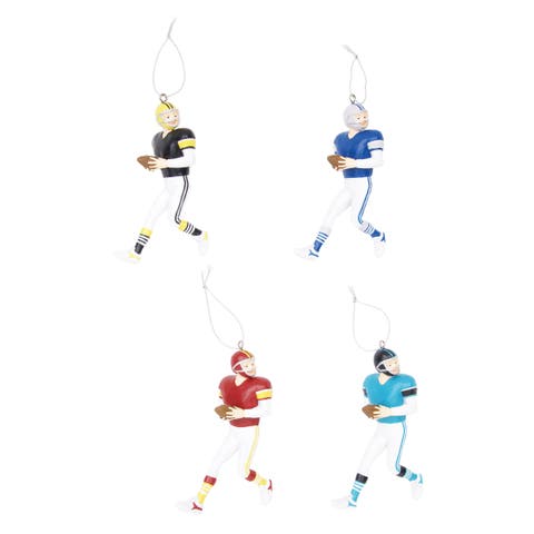 Football Player Ornaments Set of 4