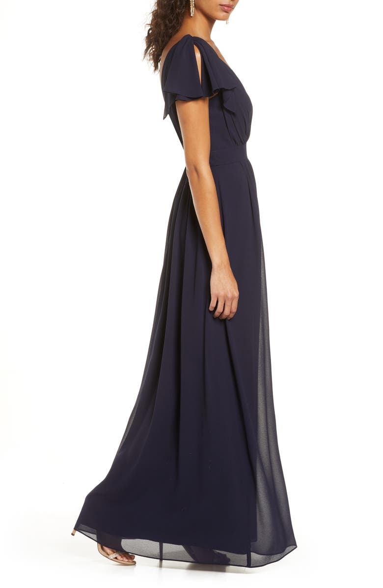 Vince Camuto Pleat Chiffon Gown, Alternate, color, 
