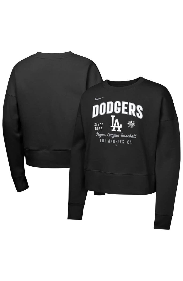 Nike Girls Youth Nike Black Los Angeles Dodgers Fleece Sweatshirt, Alternate, color, 