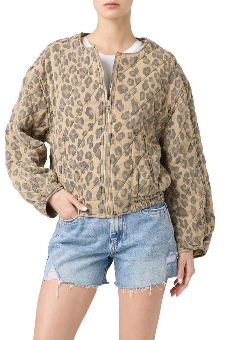 Leopard Print Quilted Jacket, Alternate, color, SPOT ON