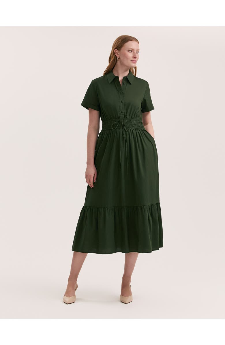 Finery London Penny Cotton Midi Shirt Dress, Main, color, 