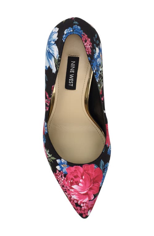 Shop Nine West Tatiana Pointed Toe Pump In Black Multi Floral