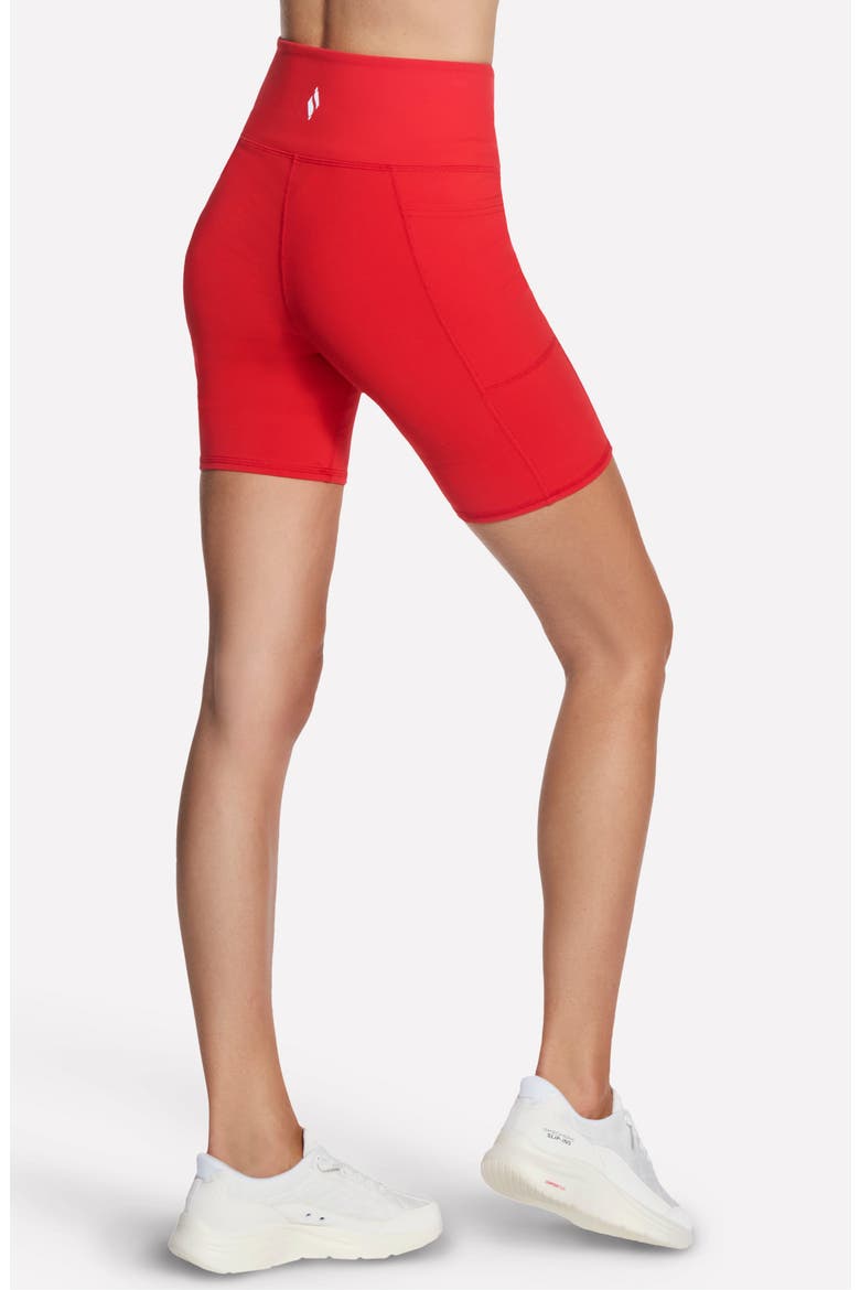 GoFlex High Waist Side Pocket 8" Bike Shorts, Alternate, color, TRUE RED