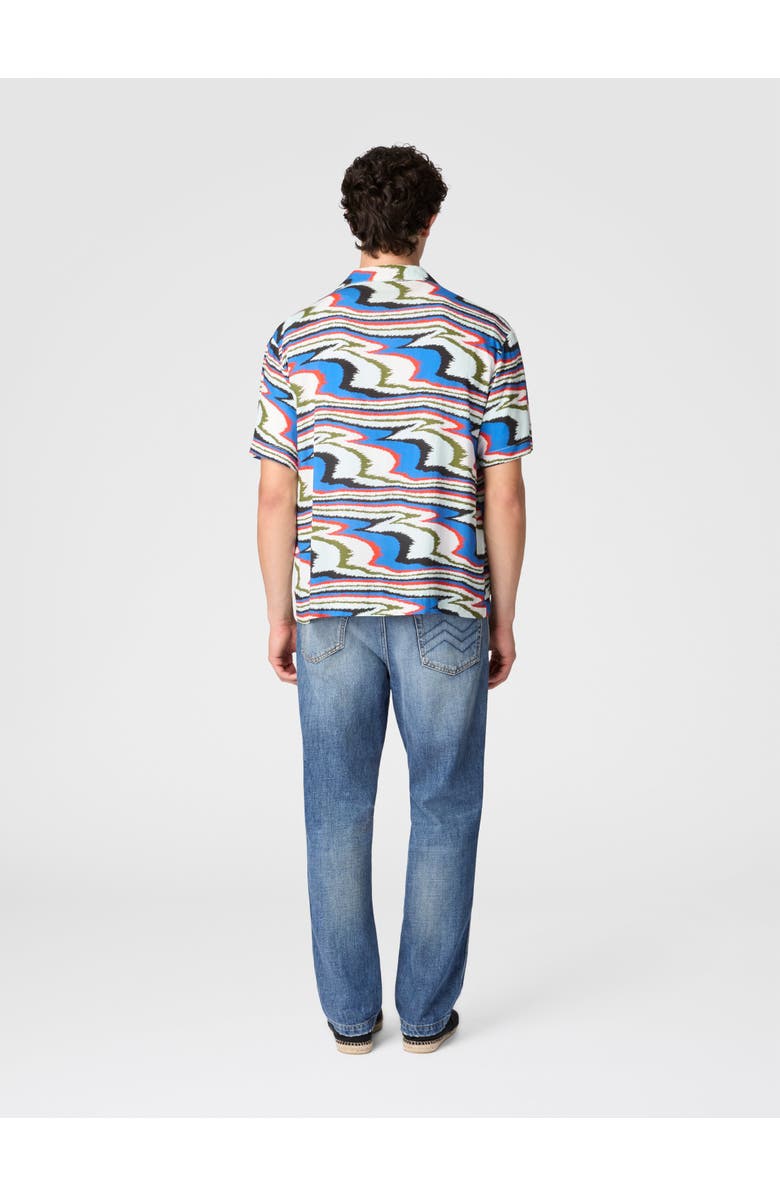 UM Bowling Shirt In Viscose With Flame Print, Alternate, color, Multicoloured