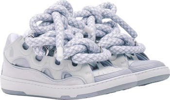 Curb Sneakers In Leather With Snake Laces For Women