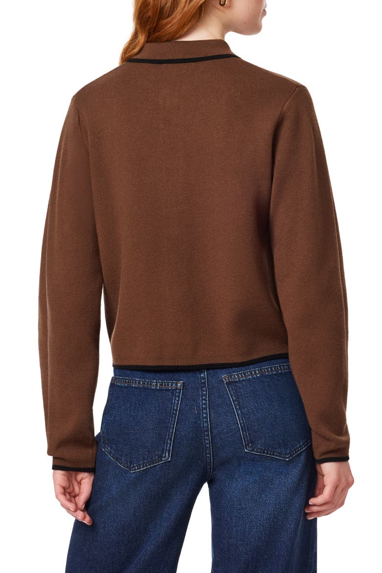 Spread Collar Cardigan, Alternate, color, FONDUE FUDGE/ BLACK NIGHT