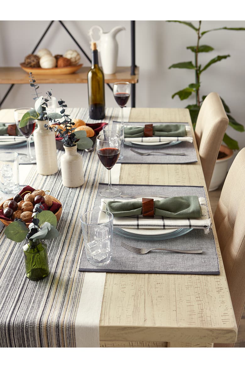 Chambray Fine Ribbed Placemat Set/6, Alternate, color, Mineral