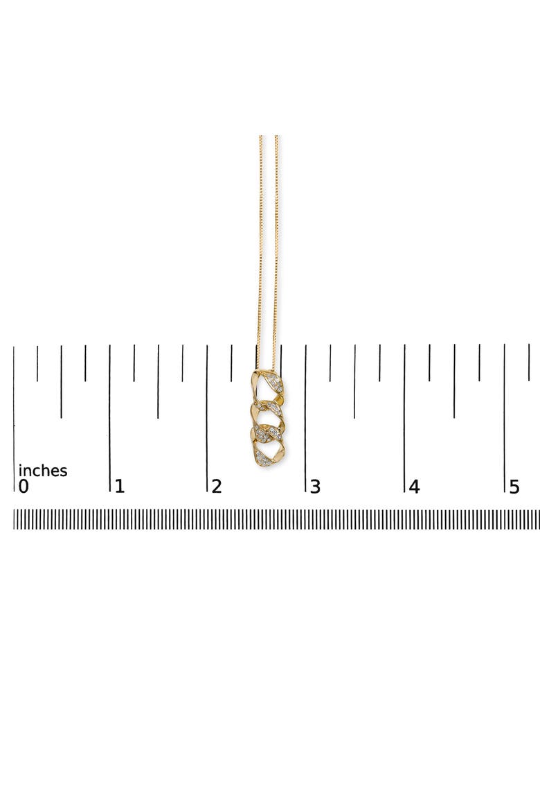 14K Yellow Gold Plated Silver 1/6 Cttw Diamond Circle Hoop 18" Pendant Necklace, Alternate, color, Yellow
