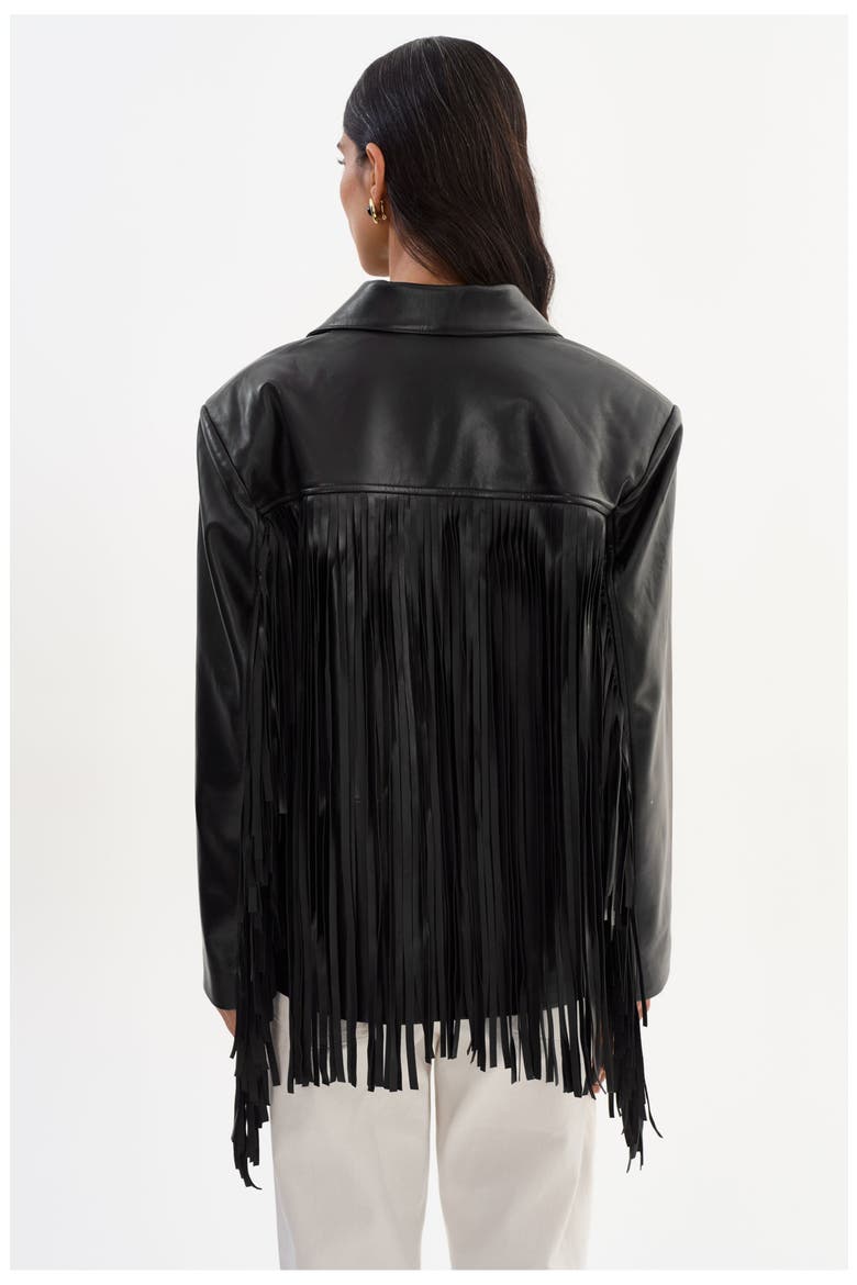 Rianne | Leather Fringe Jacket, Alternate, color, Black