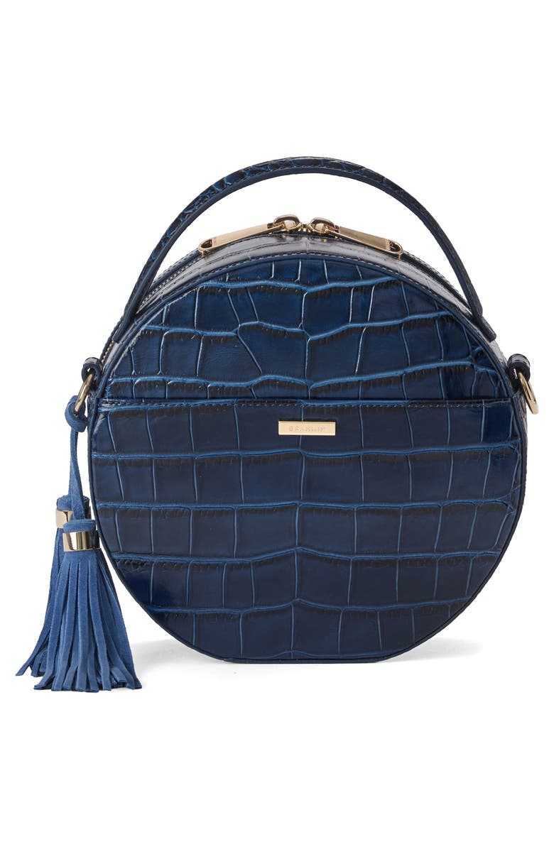Brahmin Lane Croc Embossed Crossbody Bag, Alternate, color, Aura Blue