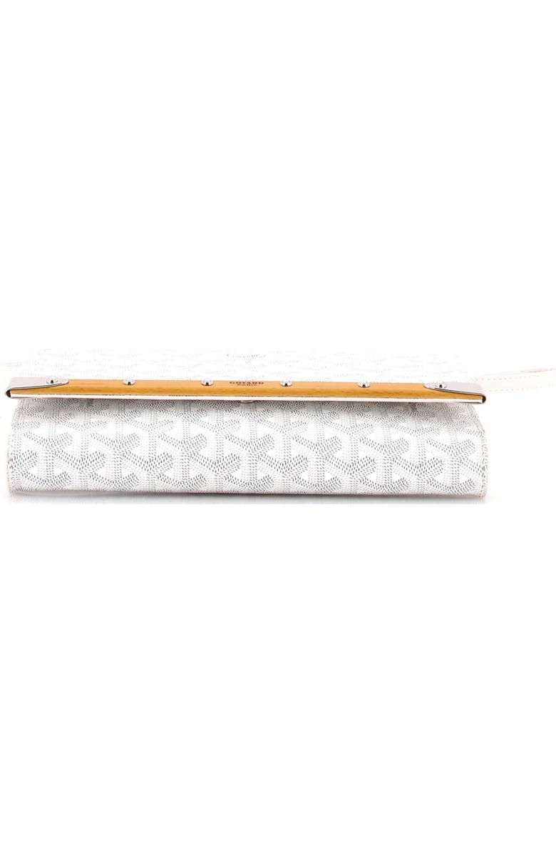 Pre-Owned Goyard Monte Carlo Clutch with Strap Coated Canvas PM, Alternate, color, White