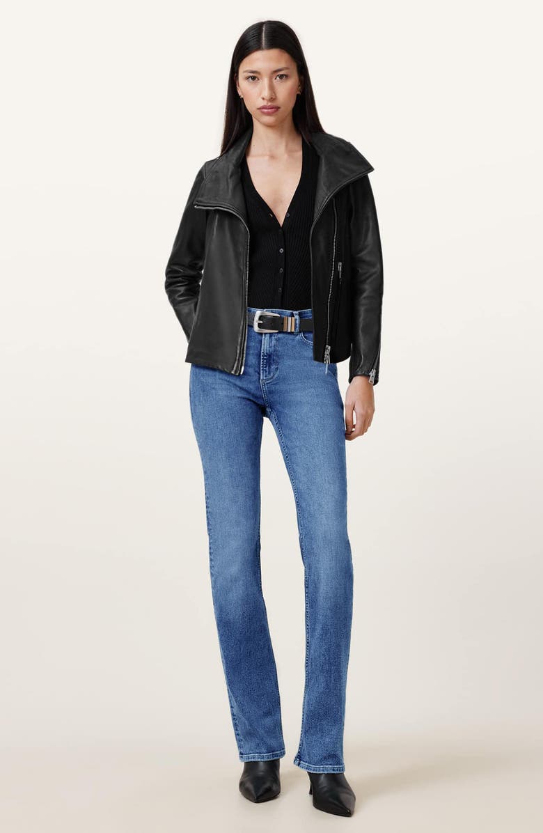 AllSaints Haldan Slim Fit Bootcut Jeans, Alternate, color, Mid Indigo