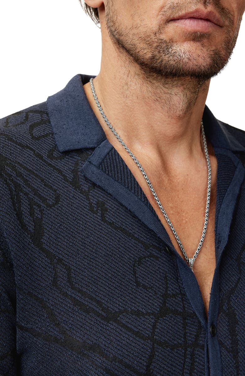 John Varvatos Holt Hand Drawing Jaguar Knit Camp Shirt, Alternate, color, 