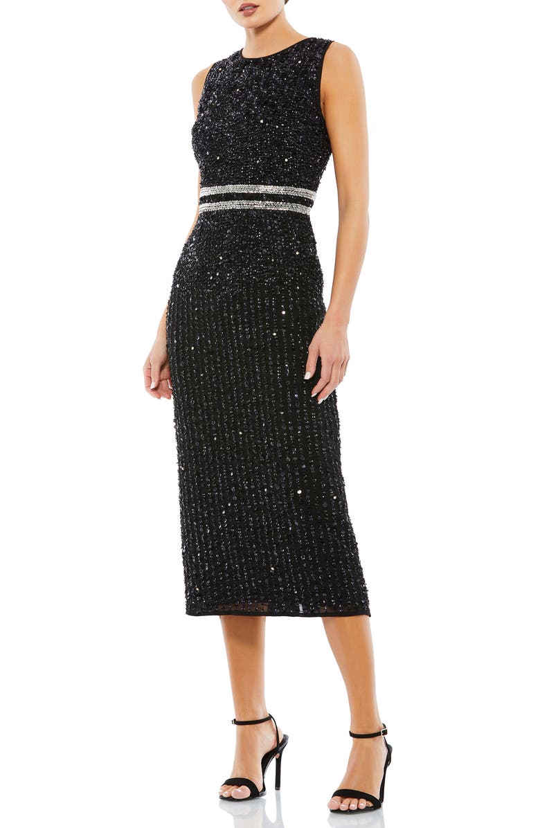 Mac Duggal Vertical Sequin Sheath Cocktail Dress, Main, color,
