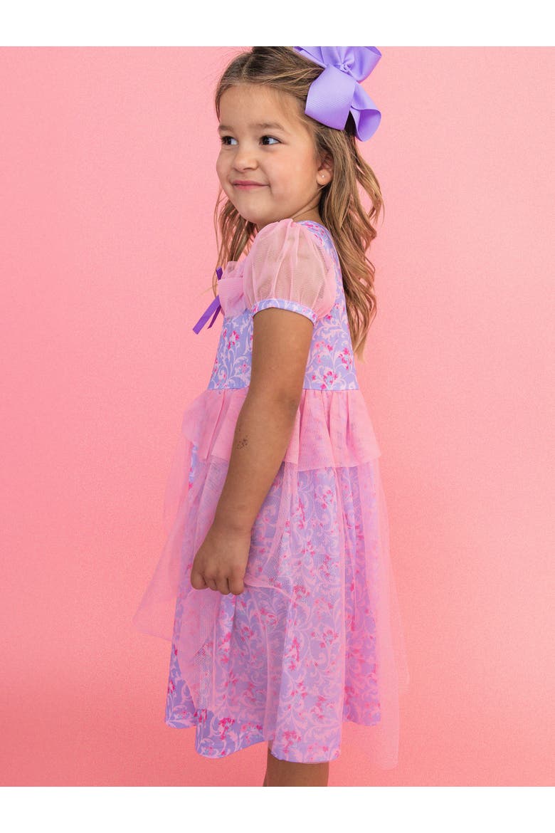 Princess Dress-Up Puff Sleeve Nightgown, Alternate, color, Lavender Floral Princess