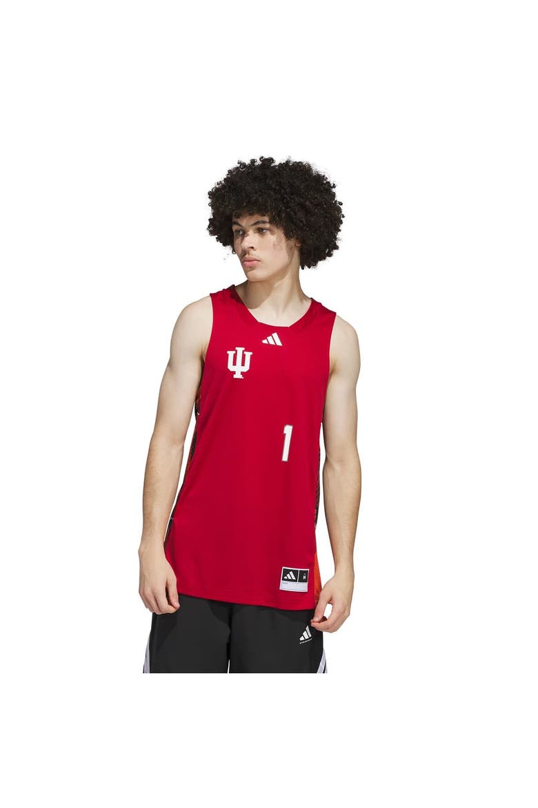 Men's adidas #1 Crimson/Black Indiana Hoosiers Black History Month Basketball Jersey, Alternate, color, Crimson